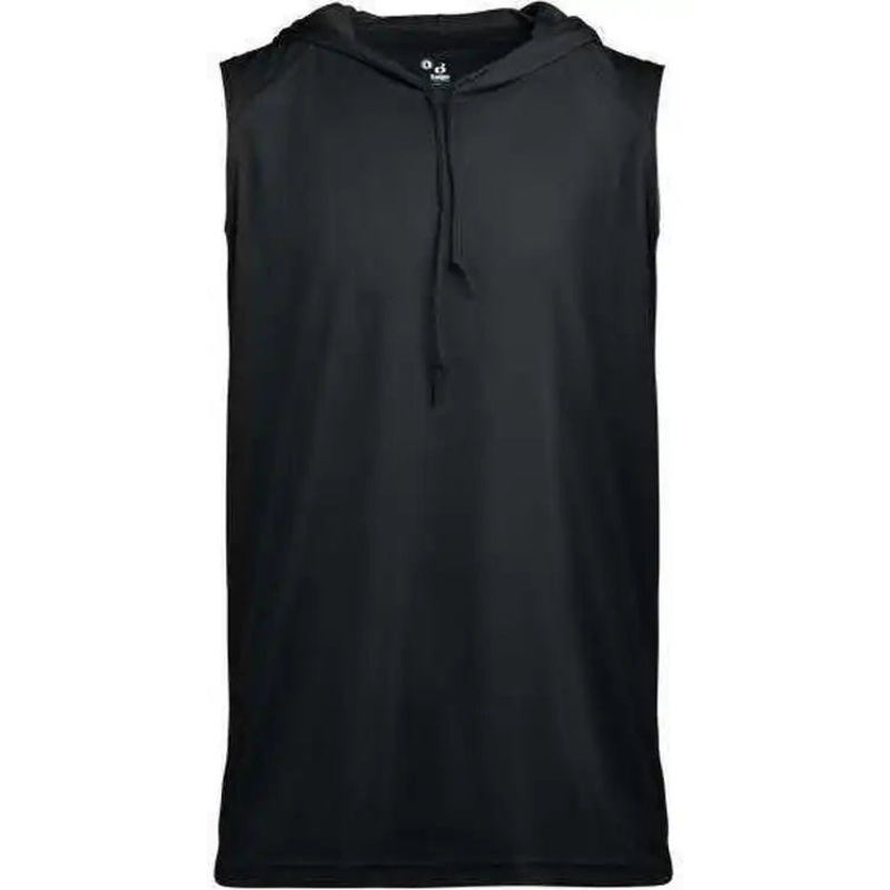 Badger Sport 2108 B-Core Sleeveless Hood Youth Tee – Black