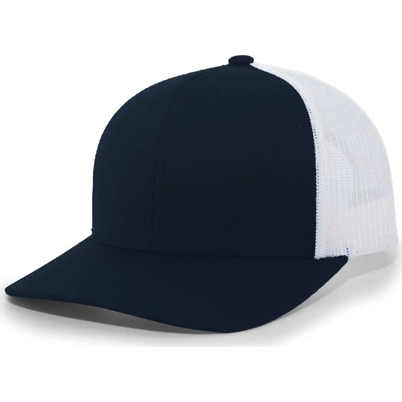Pacific Headwear 104C Trucker Snapback Cap – Navy White