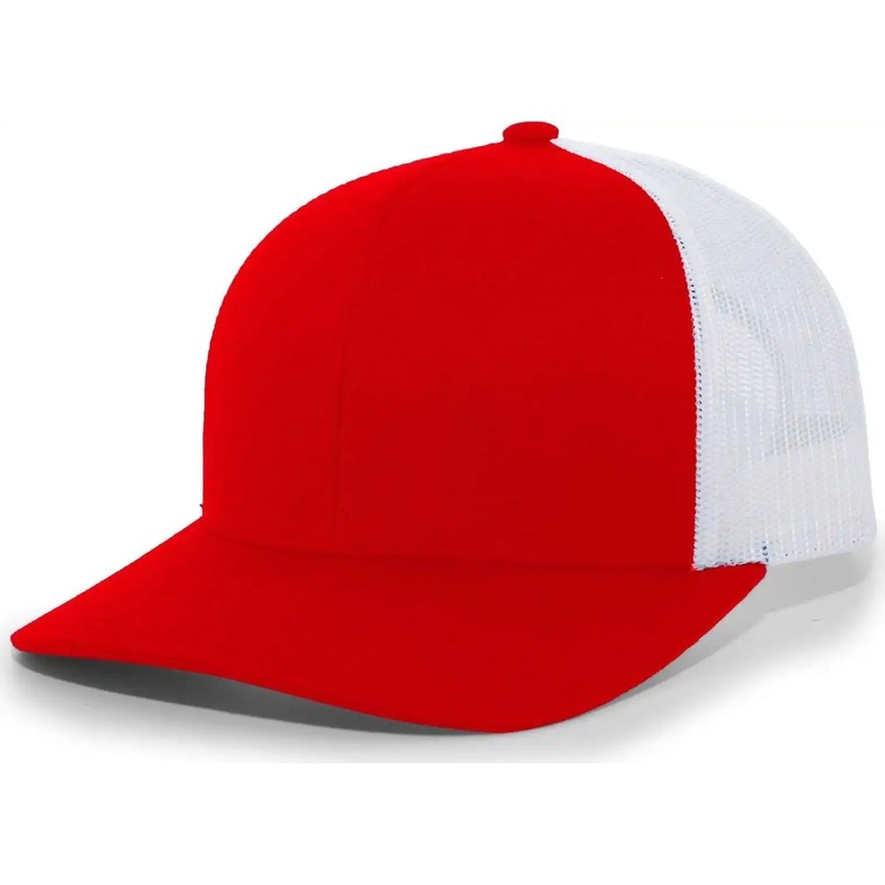 Pacific Headwear 104C Trucker Snapback Cap – Red White