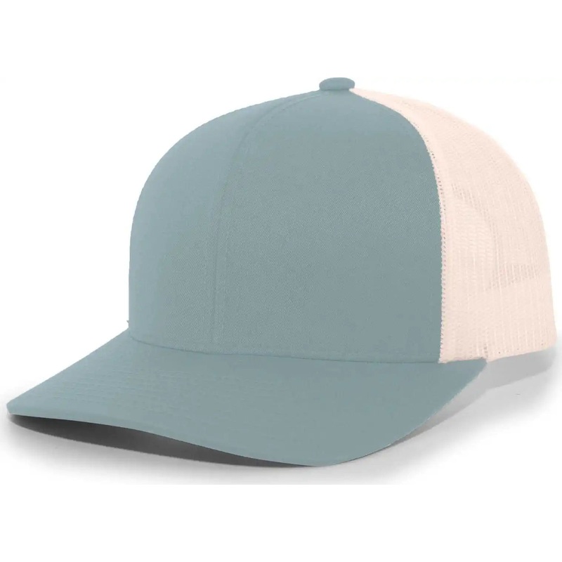 Pacific Headwear 104C Trucker Snapback Cap – Smoke Blue Beige