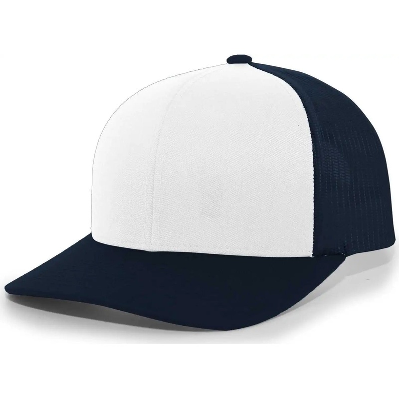 Pacific Headwear 104C Trucker Snapback Cap – White Navy