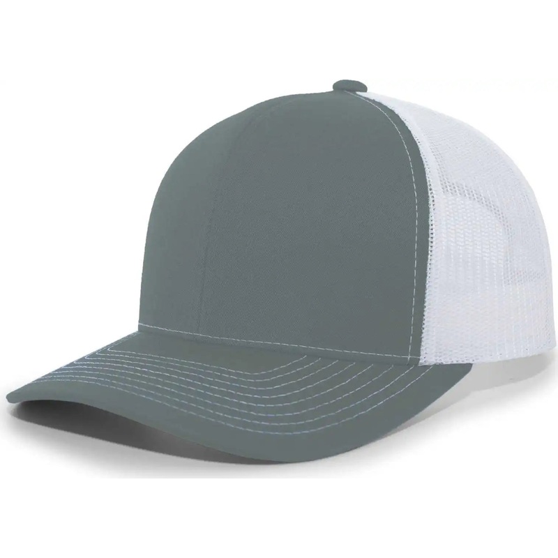 Pacific Headwear 104S Contrast Stitch Snapback Trucker Cap – Graphite White Graphite