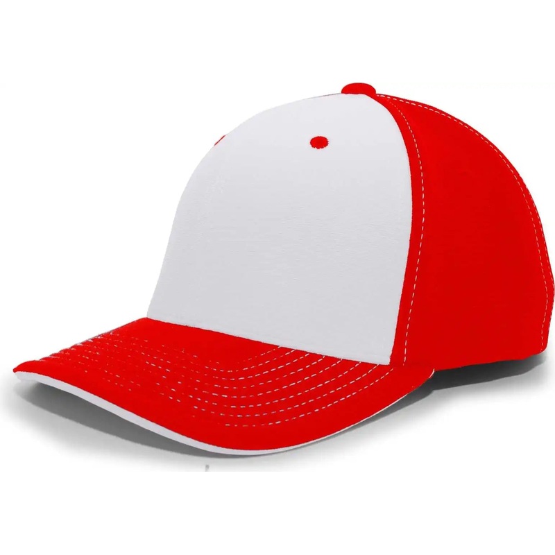 Pacific Headwear 398F M2 Performance Flexfit Cap – Red Silver