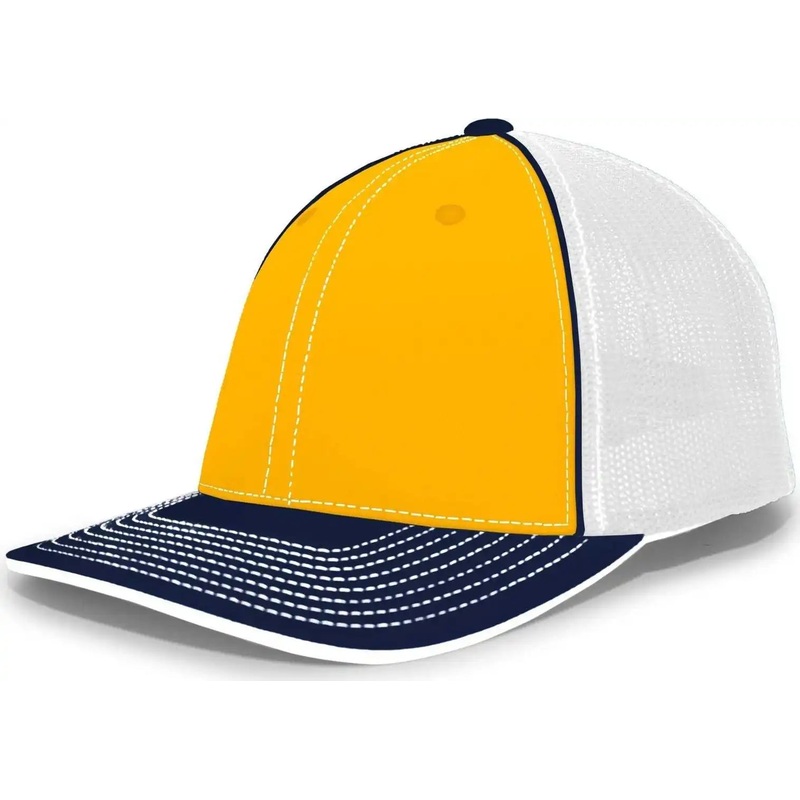 Pacific Headwear 404M Trucker Flexfit Cap – Gold Navy