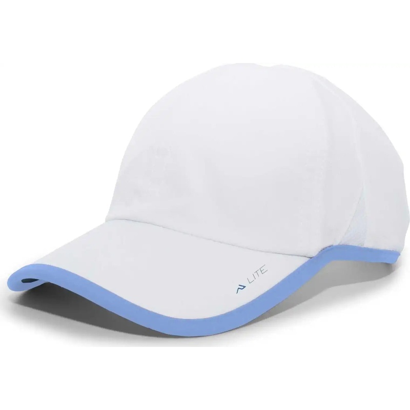Pacific Headwear 410L Active Cap Hook-and-Loop Cap – White Columbia Blue