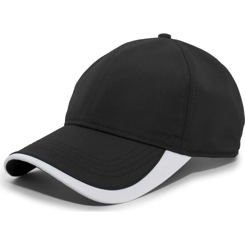 Pacific Headwear 424L Active Cap Hook-and-Loop Cap – Black White