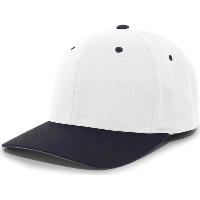 Pacific Headwear 430C Cotton-Poly Flexfit Cap – White Navy