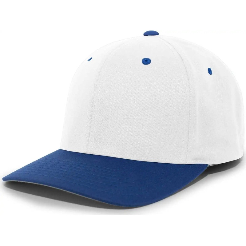 Pacific Headwear 430C Cotton-Poly Flexfit Cap – White Royal