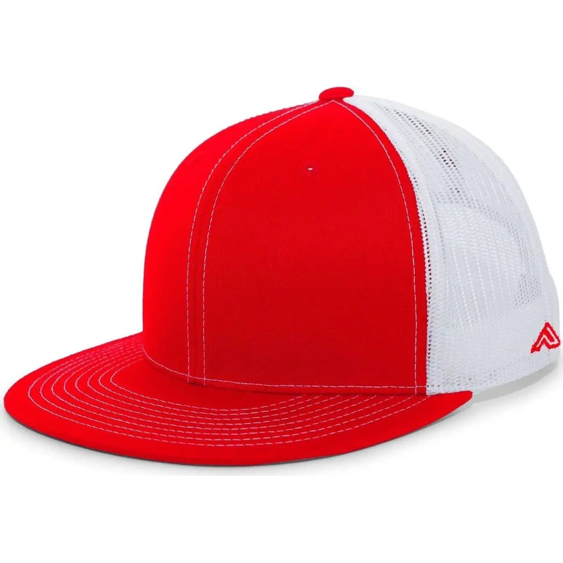 Pacific Headwear 4D3 Trucker D-Series Snapback Cap – Red White