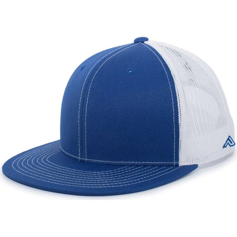 Pacific Headwear 4D3 Trucker D-Series Snapback Cap – Royal White