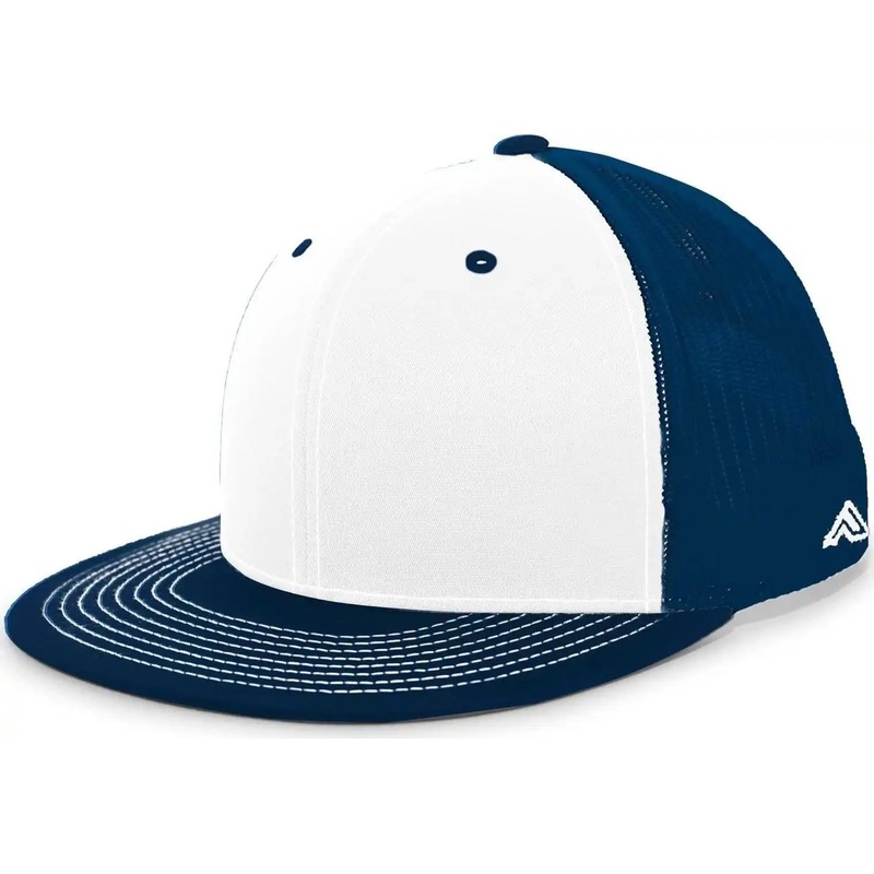 Pacific Headwear 4D3 Trucker D-Series Snapback Cap – White Navy