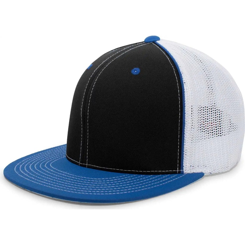 Pacific Headwear 4D5 D-Series Trucker Flexfit Cap – Black Royal