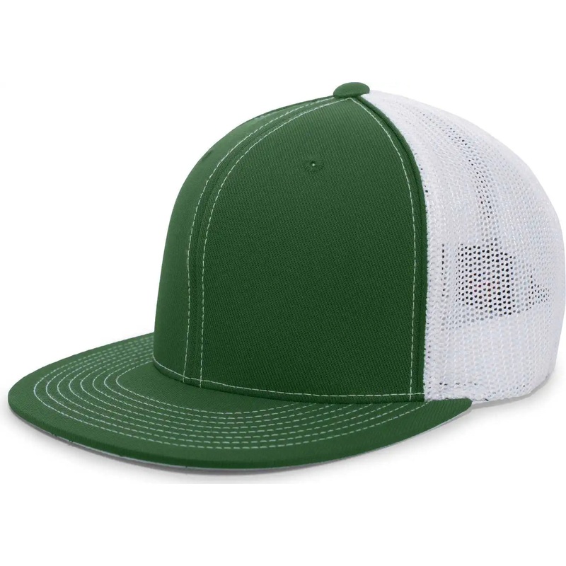Pacific Headwear 4D5 D-Series Trucker Flexfit Cap – Dark Green White