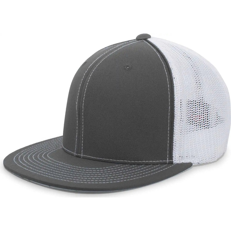 Pacific Headwear 4D5 D-Series Trucker Flexfit Cap – Graphite White