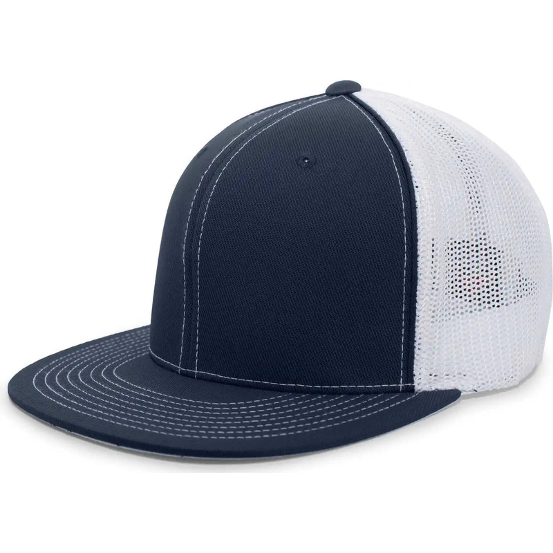 Pacific Headwear 4D5 D-Series Trucker Flexfit Cap – Navy White