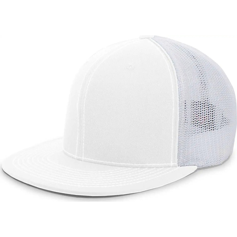 Pacific Headwear 4D5 D-Series Trucker Flexfit Cap – White White