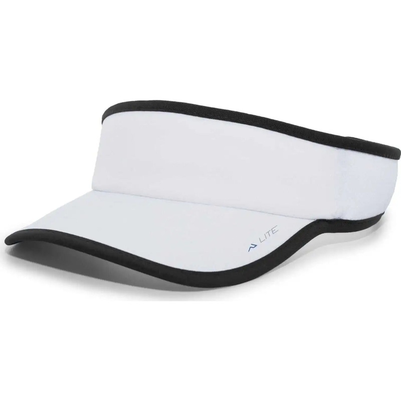 Pacific Headwear 510V Performance Hook-and-Loop Visor – White Black