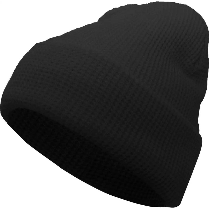 Pacific Headwear 627K Waffle Knit Cuff Beanie – Black