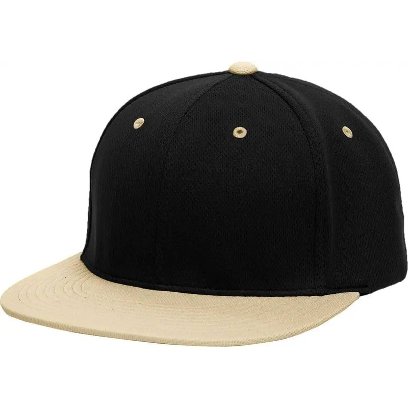Pacific Headwear ES342 Premium P-Tec Performance Flexfit Cap – Black Vegas Gold