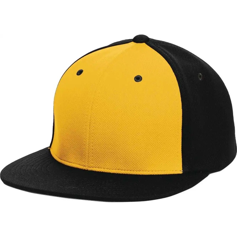 Pacific Headwear ES342 Premium P-Tec Performance Flexfit Cap – Gold Black Black