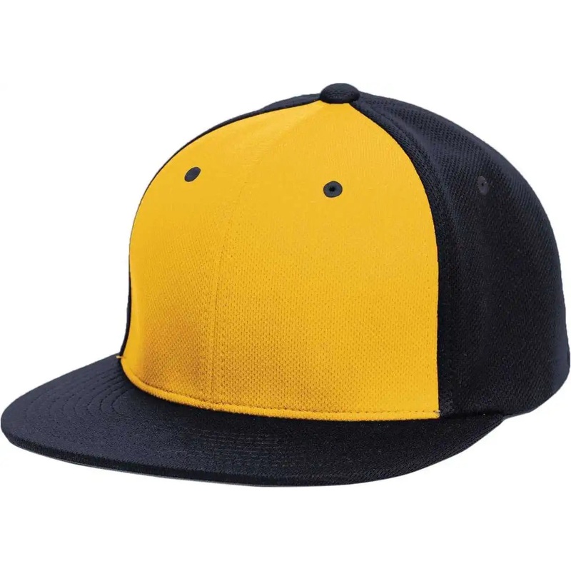 Pacific Headwear ES342 Premium P-Tec Performance Flexfit Cap – Gold Navy Navy