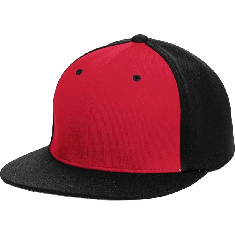 Pacific Headwear ES342 Premium P-Tec Performance Flexfit Cap – Red Black Black