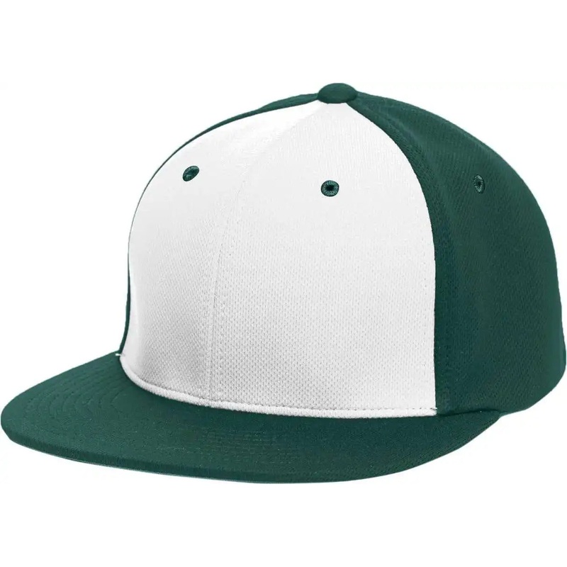 Pacific Headwear ES342 Premium P-Tec Performance Flexfit Cap – White Dark Green Dark Green