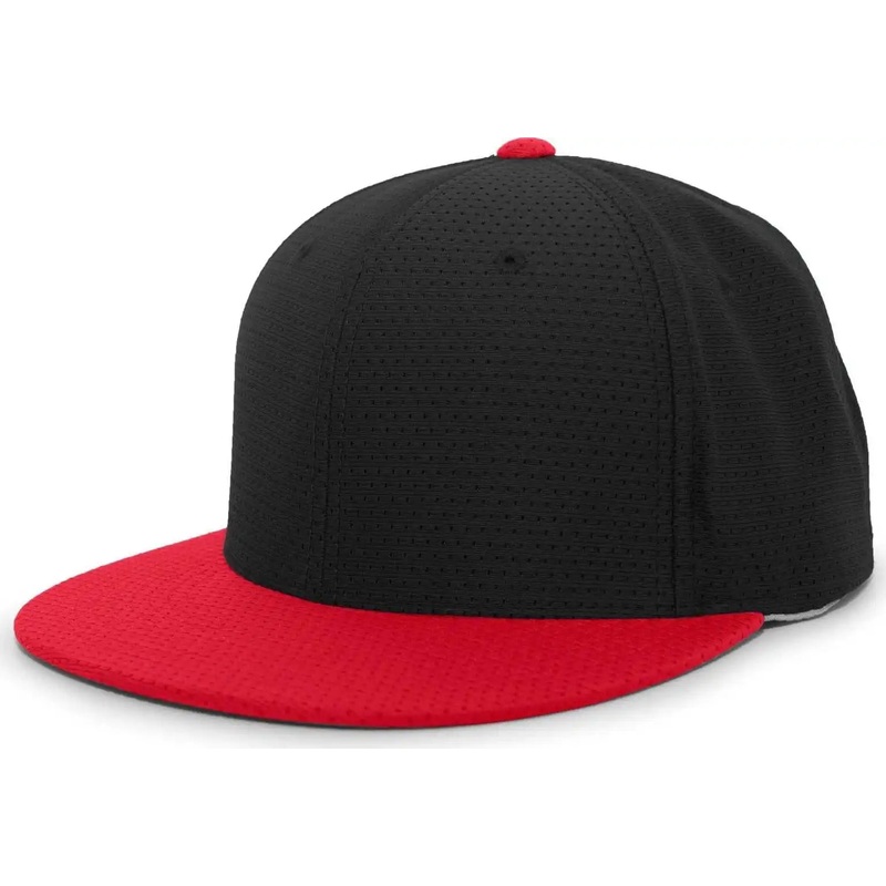 Pacific Headwear ES818 Air Jersey Performance Flexfit Cap – Black Red