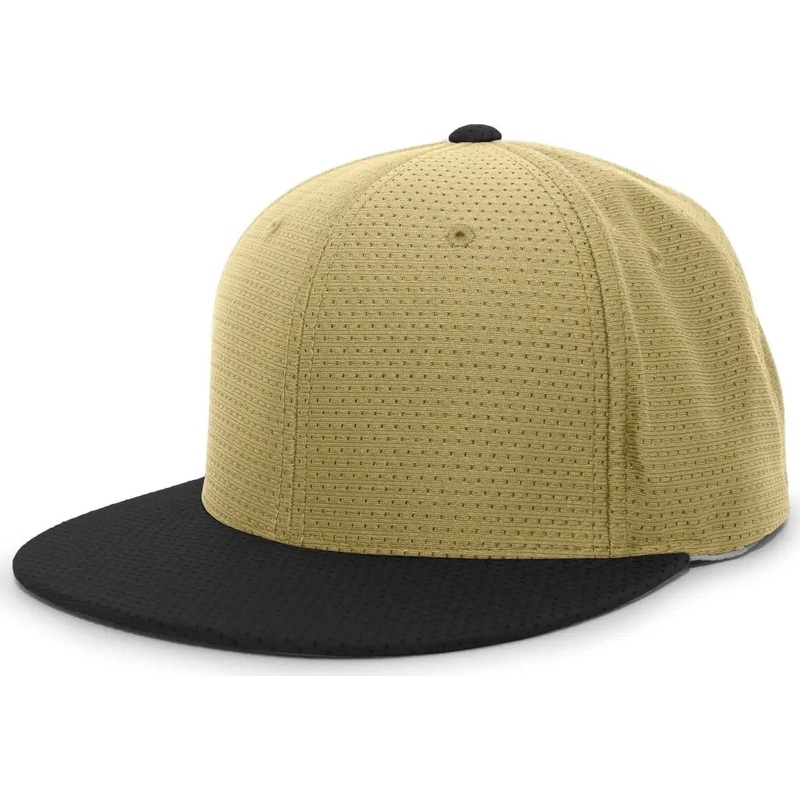 Pacific Headwear ES818 Air Jersey Performance Flexfit Cap – Vegas Gold Black