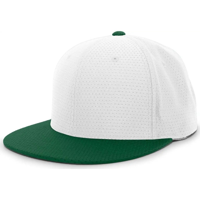 Pacific Headwear ES818 Air Jersey Performance Flexfit Cap – White Dark Green