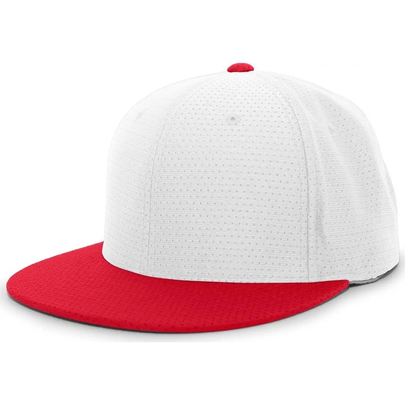 Pacific Headwear ES818 Air Jersey Performance Flexfit Cap – White Red