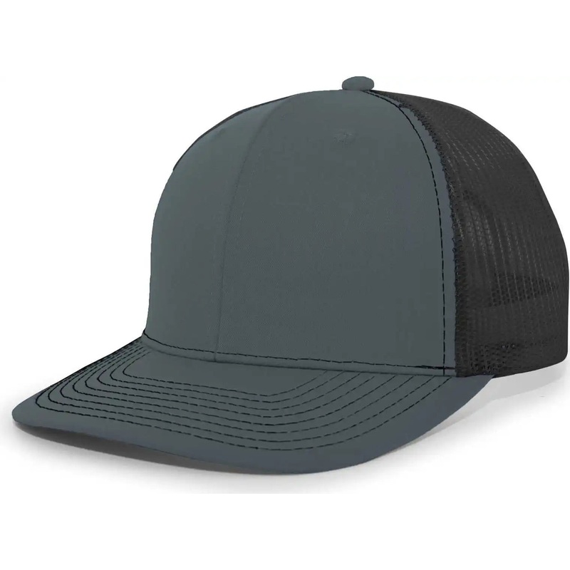 Pacific Headwear PE10 Trucker Snapback Cap – Graphite Black