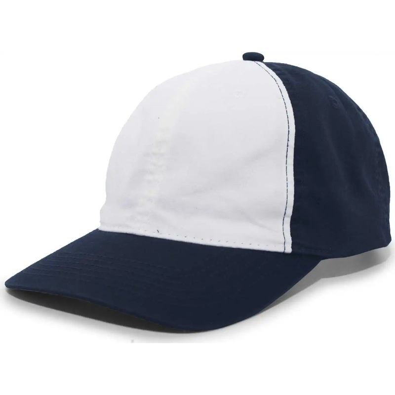 Pacific Headwear V57 Vintage Cotton Buckle Back Cap – Navy White