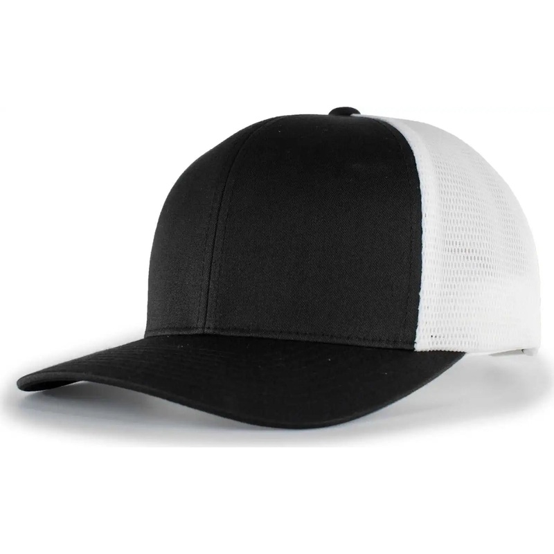 Pacific Headwear 110F Trucker Flexfit Snapback Cap – Black White Black