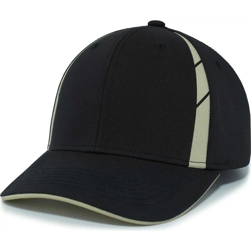 Pacific Headwear P303 Coolcore Sideline Snapback Cap – Black Vegas Gold