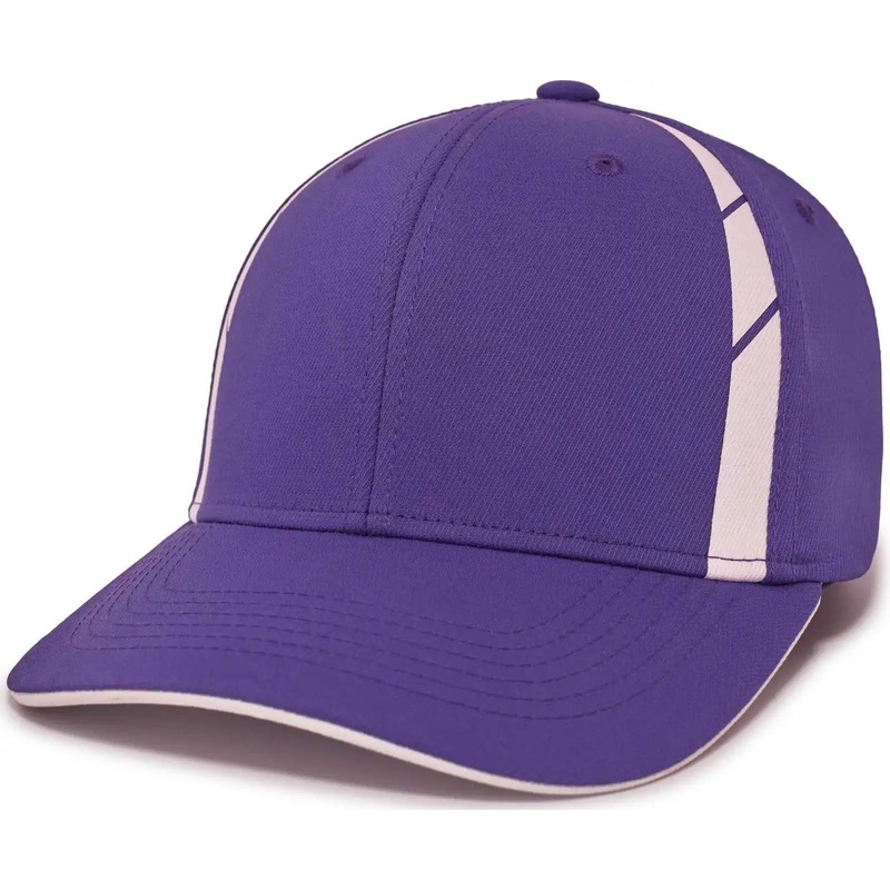 Pacific Headwear P303 Coolcore Sideline Snapback Cap – Purple White