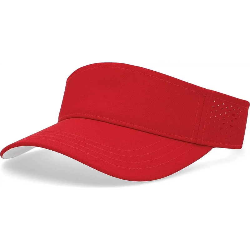 Pacific Headwear P500 Perforated Coolcore Visor – Red White
