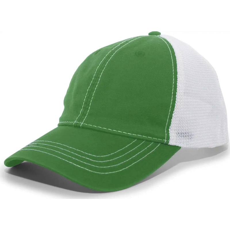 Pacific Headwear V67 Vintage Trucker Mesh Snapback Cap – Kelly White
