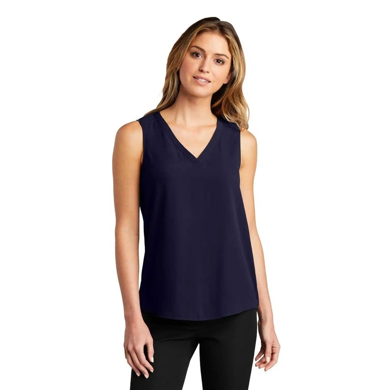 Port Authority LW703 Ladies Sleeveless Blouse – True Navy