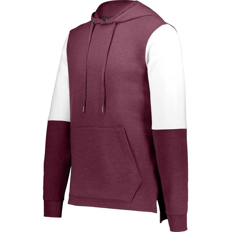 Holloway 222581 Ivy League Team Hoodie – Maroon Heather White
