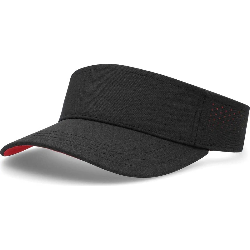 Pacific Headwear P500 Perforated Coolcore Visor – Black Red