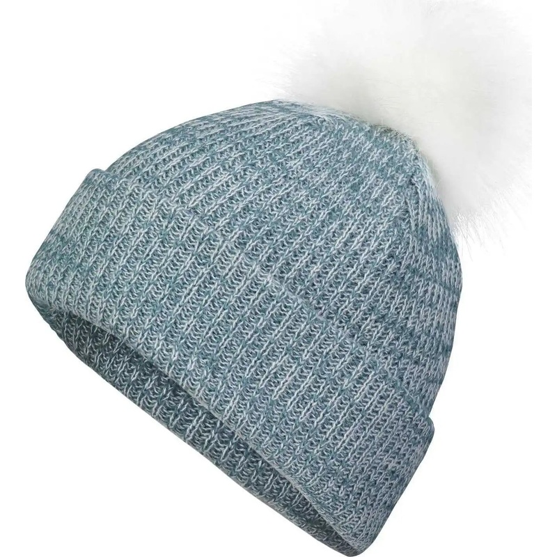 Pacific Headwear P604K Faux Fur Pom Beanie – Storm White