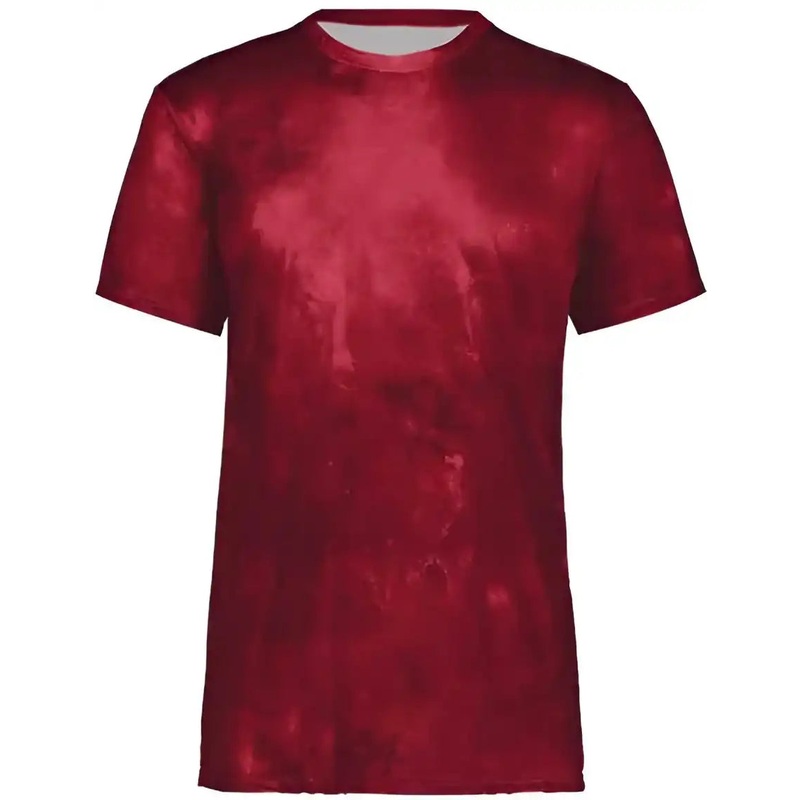 Holloway 222696 Youth Cotton-Touch Cloud T-Shirt – Scarlet Cloud Print