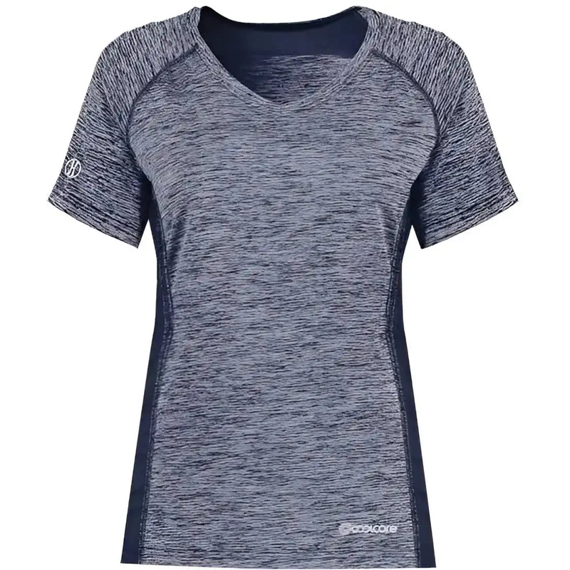 Holloway 222771 Women’s Electrify CoolCore V-Neck T-Shirt – Navy Heather