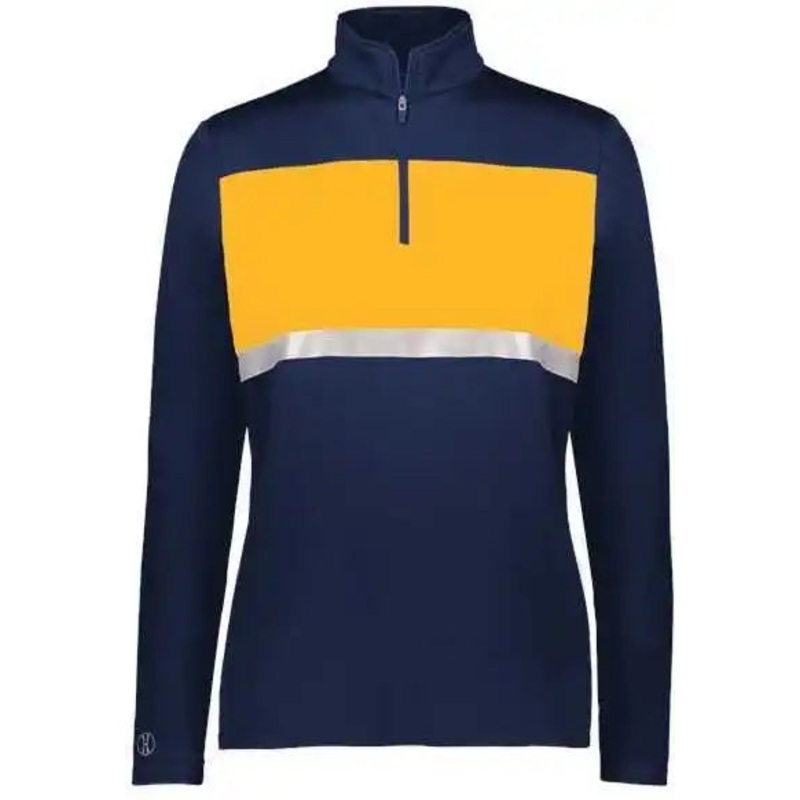 Holloway 222791 Women’s Prism Bold Quarter-Zip Pullover – Navy Gold