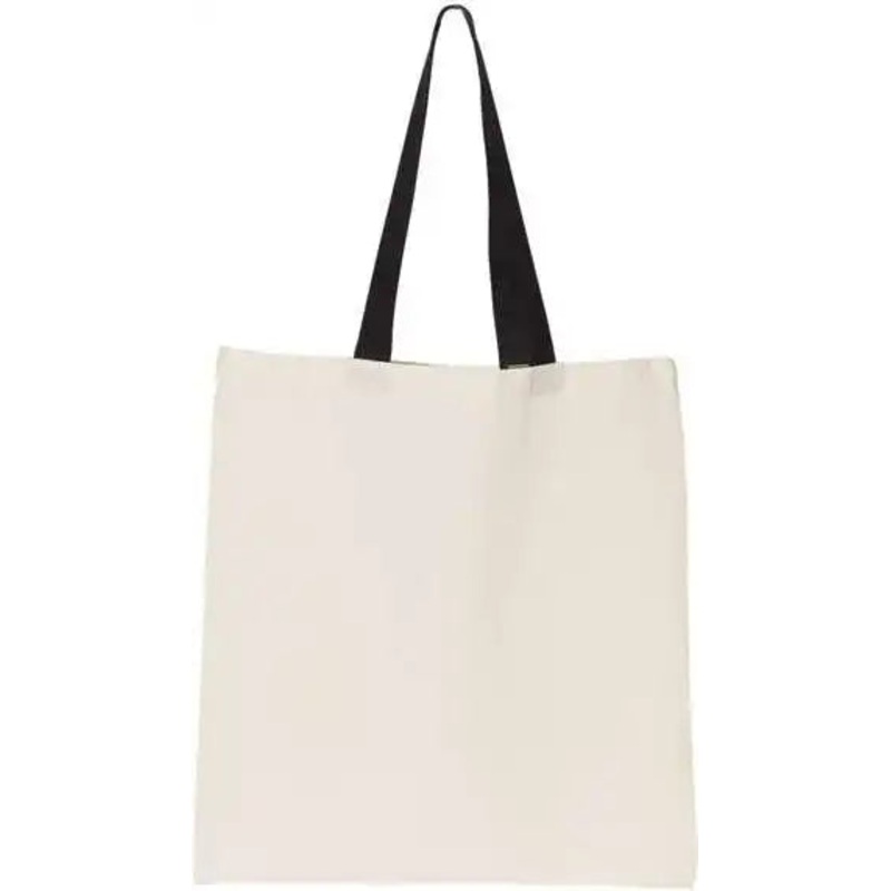 Oad OAD105 Contrast-Color Handle Tote – Natural Black
