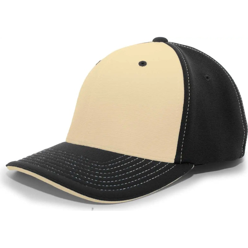 Pacific Headwear 398F M2 Performance Flexfit Cap – Black Vegas Gold