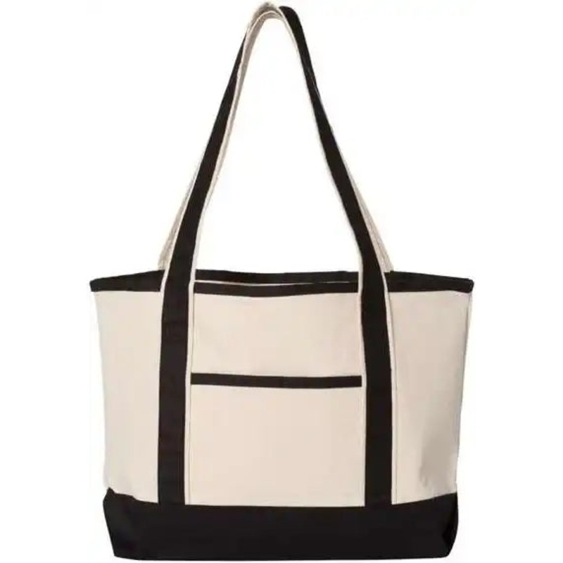 Q-Tees Q125800 20L Small Deluxe Tote – Natural Black