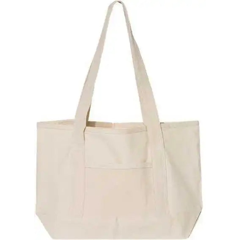 Q-Tees Q125800 20L Small Deluxe Tote – Natural Natural