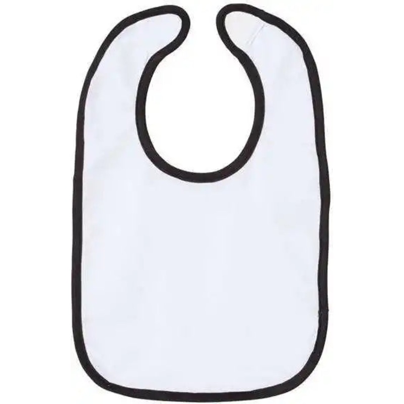 Rabbit Skins 1004 Infant Contrast Trim Premium Jersey Bib – White Black